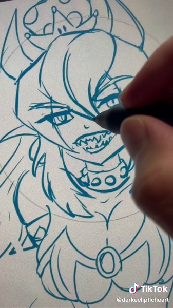 I had to redraw Bowsette #bowsette #fanart #waifu #drawing #art #reveal #digitalart #darkeclipticheart #bowser #mario #nintendo