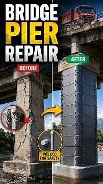 How Engineers Repair Cracked Bridge Piers 🤔 #shorts #BridgeRepair #Engineering
