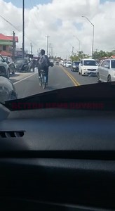 20K views · 180 reactions | LOOKING GOOD | CYCLIST USING REAR VIEW MIRROR ALONG THE VREED-EN-HOOP PUBLIC ROAD | Action News Guyana | Facebook