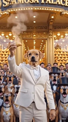 Poor dog who does not have money to eat samosa and works hard and get it 😍