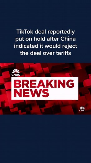 CNBC’s Eamon Javers on reports that there was a #TikTok deal that was put on hold after #China indicated it would reject it due to Trump's #tariff policies. Find more at the #linkinbio #CNBC