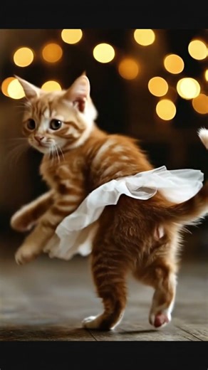 Cats performing ballet.