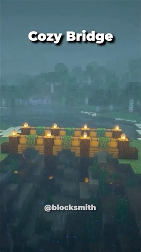 Building a Cozy Bridge in Minecraft 🌉✨Perfect for chill worlds #minecraft #shorts |