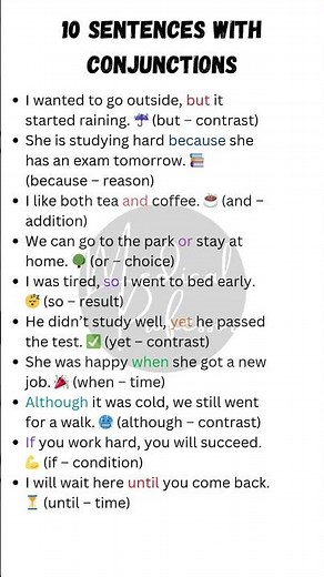 10 Sentences with Conjunctions | Learn English Grammar Easily! 📝✨