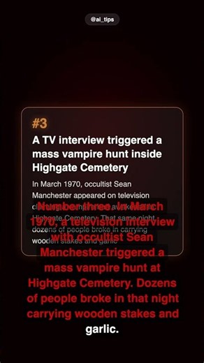 The Highgate Vampire TOP3 — The 1970 London Vampire Hunt That Actually Happened
