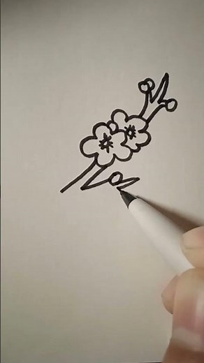 Easy Flower Drawing Tutorial | Relaxing Pen on Paper #shorts #drawingtutorial #flowers