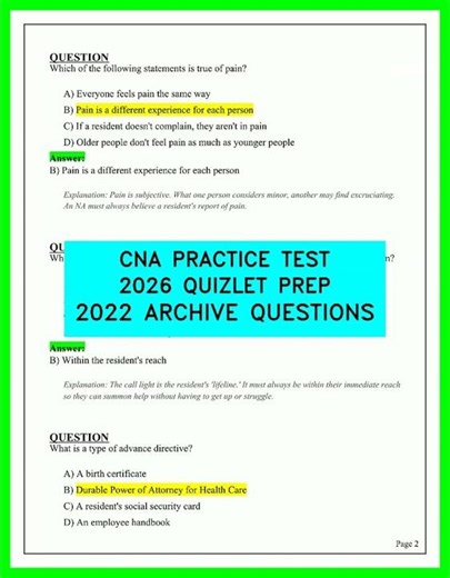 CNA PRACTICE TEST 2026 QUIZLET PREP 2022 ARCHIVE QUESTIONS VIDEO SIMPLE PROFESSIONAL STUDY GUIDE26