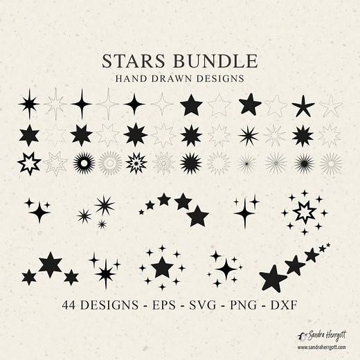 Star Svg Bundle, Sparkling Stars Svg Dxf Png Eps, Star Cut Files, Star Icons, Celestial Cricut, Clipart, Star Silhouette, Star Plotter File - Etsy