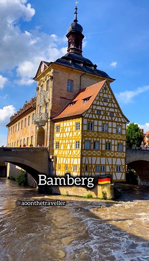 Place: Bamberg, Bavaria, Germany 🇩🇪 How to reach Bamberg: From Munich Hbf take RE 1 to Nuremberg and from there take RE 19 to Bamberg and in 2:30 hours you will be exploring this wanderlust Always check latest Train Connections. Bamberg is a must visit city in Germany 🇩🇪 in Northern Bavaria and have rich history. Bamberg’s famous Muraled Altes Rathaus is situated on an island in Regnitz River and can be reached by arched bridges 🌉 Things to do in Bamberg: 1- Bamberg Cathedral 2- Altes Ratha