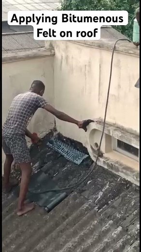 How to apply BITUMINOUS FELT on roof! #building #construction #engineering #leakage #waterleakage