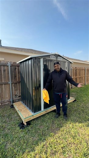 DIY Shed Tour | I assembled this shed and built a simple platform to put it on #DIY #ToolShed #Tour