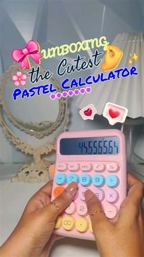 This Pastel Calculator is a mood ☁️🎀 #youtubeshorts #unboxing #homedecor #desksetup #youtubeblogger