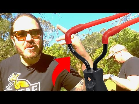 SLINGSHOT TEST! Marksman Laserhawk Slingshot - Outdoor, Survival & Hunting | Extac Australia