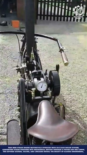 Genius Mechanical Engineering: Using Piston and Belt Drive System to Power a Custom Steam Motorcycle