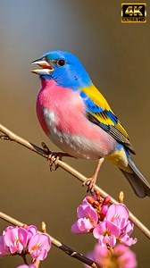 This colorful bird fills the frame with a sweet, slightly burry warble — listen closely to each short melodic phrase as throat and gentle head-tilts shape every motif. captured as a cinematic bird video in rich 4K, this clip focuses on a bright, intimate moment amid flowered hedgerow detail: close-up visuals emphasize soft feather texture while the audio isolates the bird song for a clear, natural presentation. whether you’re into field recordings or just love melodic bird singing, this reels hi