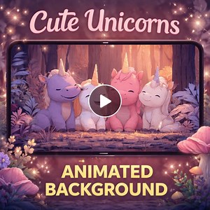 Unicorn Background Loop | Cute Anime Kawaii Forest, Nature, Cozy Ambience | Friends Animated Video for Stream, Twitch, Youtube - Etsy Canada