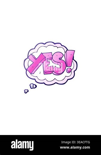 flashy sales animation of thought bubble cartoon yes symbol Stock Video Footage - Alamy