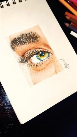how to draw realistic eye with colour pencils #shorts #art #drawing