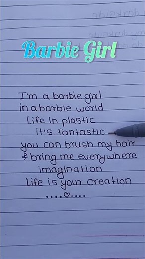 Barbie Girl 🎀 | Aqua | Lyrics Video 💕 | Iconic 90s Pop Song#viral #songlyrics