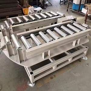 [Hot Item] OEM Automatic Pallet Roller Conveyor with Transfer Chain Turntable Slat Chain Roller Pallet Conveyor Transfer System