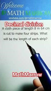 How solve word problem using decimal division #MathMarrow #word #quotient #divide #length