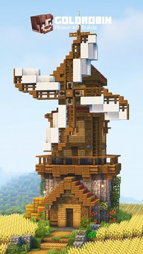 Goldrobin on Instagram: "Minecraft Windmill 🏠, Tutorial on YouTube: Goldrobin (Link in Bio) . 🏠 Everything is built by me! 🌈 Ressourcepack: Minecraft 🌍 Shader: Complementary . Tags: #minecraft #minecraftbuilds #gaming #minecraftdaily #minecraftarchitecture #minecraftart #minecraftmemes #minecraftcreation #minecraftdesign #minecrafthouse #gameart #minecraftedit #minecraftpc #mojang #minecraftbuilding #windmill"