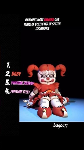 RANKING HOW ENNARD GET HIMSELF COLLECTED IN SISTER LOCATIONS #fnaf #sisterlocation #ranking @bagos11