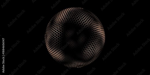 Shiny ball on black background. Disco ball in the light. Confetti presentation. Reflection of lights, disco party, disco ball.