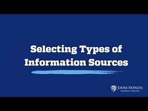 Selecting Types of Information Sources