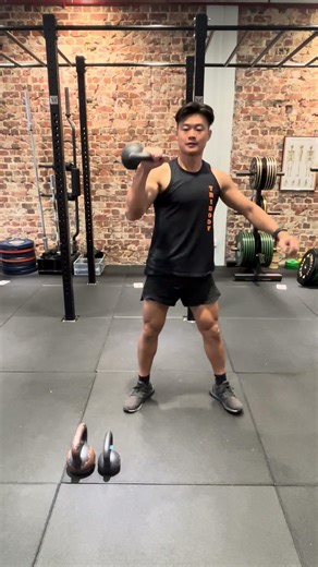 Kb SA pull to clean squat