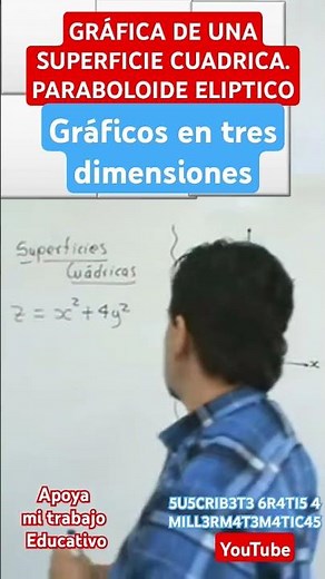 Superficies cuadricas🚀Paraboloide eliptico🏆Superficies cuadraticas//vectorial | Millermatematicas🚀