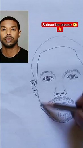 Easy way to draw Michael B Jordan #michaeljordan #artshorts