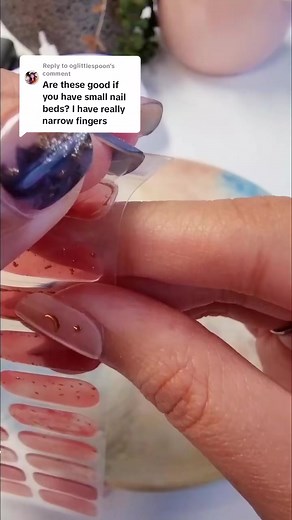 1.6M views · 7K reactions | gellae gel nail stickers work on all size nail beds, narrow or wide, because it's made from semicured gel polish that's stretchable to fit your nail shape and size. once cured under the UV lamp, it hardens to the shape of your nails. #gelnailsticker #gelnailwraps #semicuredgelnailstrips #diygelnailsathome | Gellae | Facebook