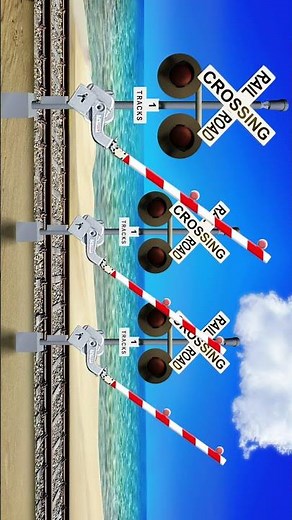 #shorts 踏切 アニメ | ヤバすぎる変なアメリカ系の踏切 | EP2 | American railroad crossing that is too spectacular