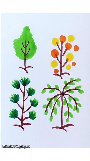 How to draw trees easily step by step / Beautiful tree drawing tutorial #drawingtutorial #tree #art