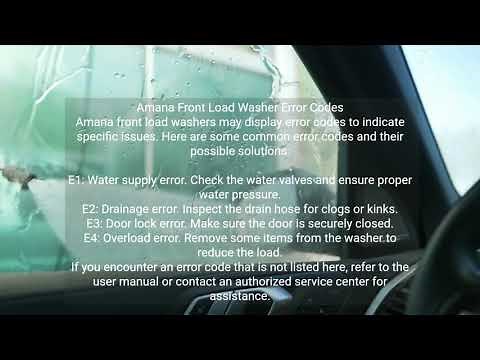 Amana Washer Repair, A Detailed Guide