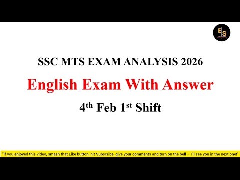 SSC MTS 4th Feb 1st Shift English Exam Review l Questions with Answer 