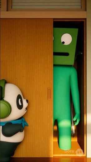 学校🏫逃走するパンダくん🏃‍➡️ほのぼのアニメ【パンダの日常】 #逃走ごっこ #ショート動画 #アニメ