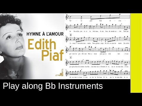 Edith Piaf - "Hymne à l'amour", Bb-Instrument Sheet Music