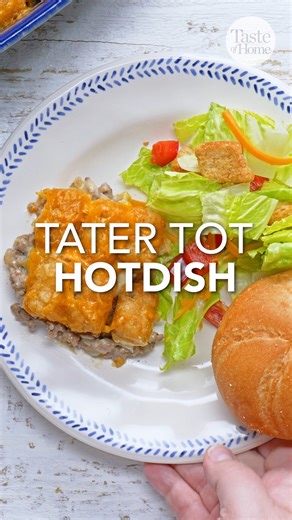 11K views · 39 reactions | When you need a comforting meal full of your favorites, make a tater tot hot dish! Full recipe here: bit.ly/3ZeIsFN | Taste of Home | Facebook