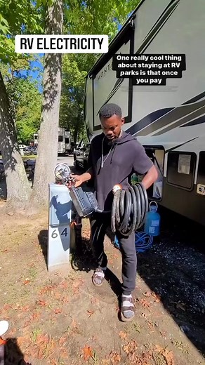 273K views · 2.3K reactions | How do we get electricity at the RV park? Well once you pay the nightly rate the electricity is included! #themomtrotterrv #rvpark #rvlife | The MOM Trotter | Facebook