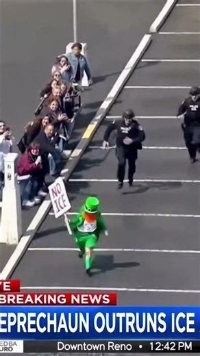 Leprechaun OUTRUNS ICE Agents 😭🍀 #shorts