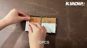 Vintage Metal Cigarette Case with Double Sided Spring Clip, Holds 20 PCS 85mm Cigarettes, Retro Box for Gifts, Protective Security Wallet Pocket Case for Credit Card