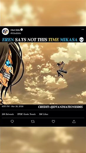 Not this time Mikasa 💀 #eren #mikasa #aot #shorts #fyp #foryou