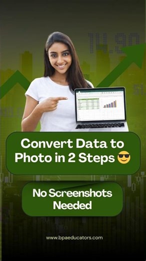 Excel Trick: Convert Data to Photo in 2 Steps 😎 | No Screenshots Needed