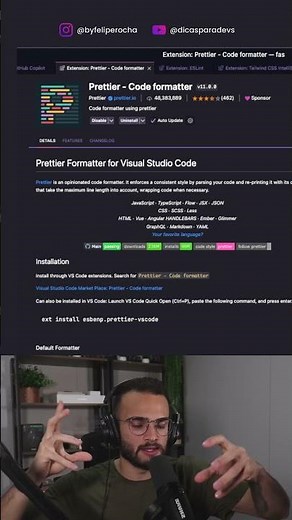 👉 Essas são algumas extensões que eu uso no Visual Studio Code!