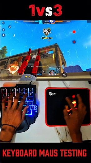 1vs3 Keyboard Maus Testing 😱 #freefire #shorts #keyboard