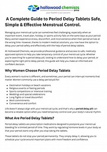 A Complete Guide to Period Delay Tablets - SlideServe