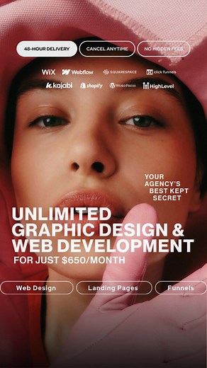 FREE 7-DAY TRIAL: Unlimited Graphic Design & Funnel Builds 🛠🧑‍💻 TIRED OF BAD DESIGNERS AND FUNNEL BUILDERS? We provide ambitious businesses unlimited graphic design & funnel building for just $650/month. Yep! UNLIMITED. Let me say that again, u-n-l-i-m-i-t-e-d You get direct access to our dedicated team of top designers and techy geniuses who will deliver your projects in DAYS not WEEKS -- all under one flat (and dare we say, affordable) rate... FREE for 7 DAYS ✅ Our communication is streamli