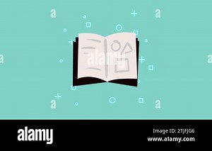 text books library and alphabet letters ,4k video animated Stock Video Footage - Alamy